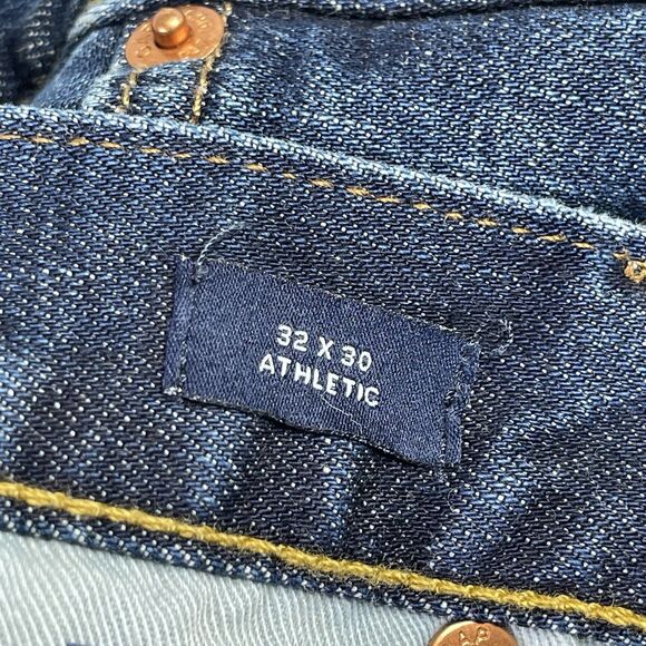 Gap Jeans Men’s 32X28.5 Blue Slim Straight Atletic Fit Mid-Rise Dark Wash - Picture 6 of 12